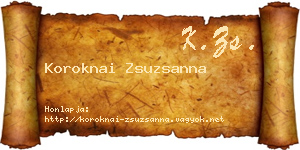 Koroknai Zsuzsanna névjegykártya